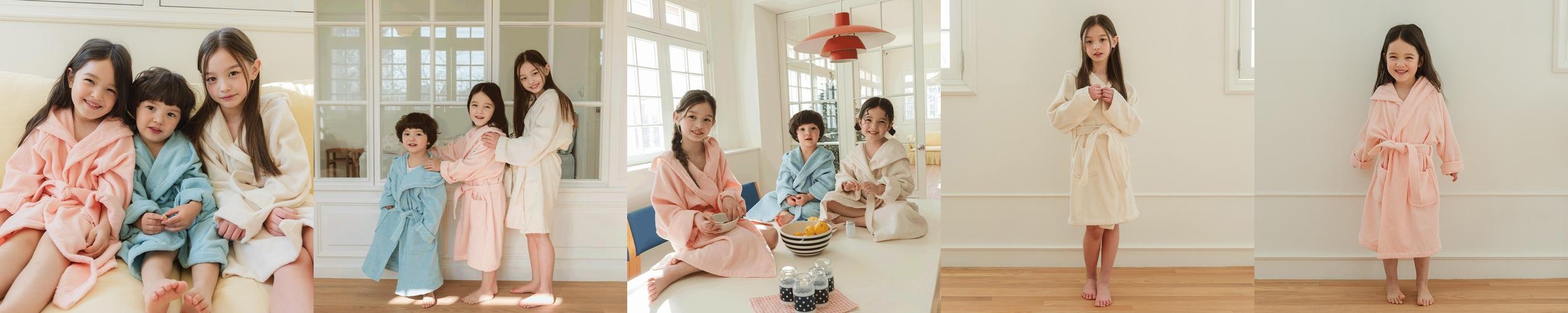 소프넬 30수 면100% 키즈 목욕가운 아동 어린이 주니어 샤워 비치 로브