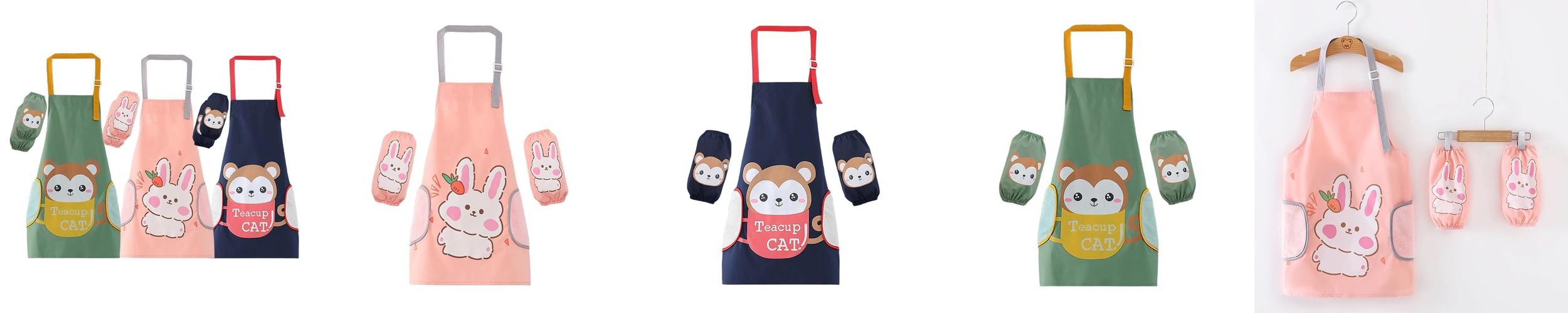 여아 앞치마 아동 유아 남아 여아 어린이 초등 학생 미술 놀이 방수 팔토시 세트
