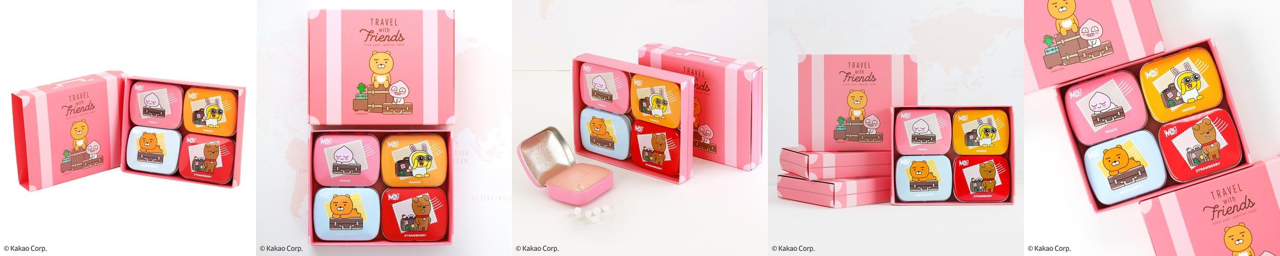 임팩트 민트 카카오프렌즈 캔디 화이트데이 무설탕 사탕 4종 선물세트, 60g, 1개 임팩트 민트 카카오프렌즈 캔디 화이트데이 무설탕 사탕 4종 선물세트, 60g, 1개