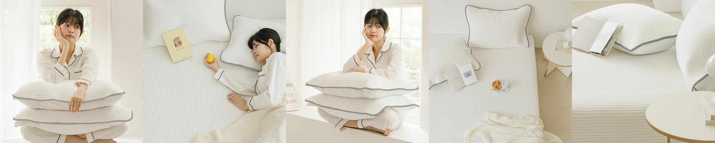 1+1 바자르 스테디 뱀부 먼지없는 밴딩 베개커버 40×60