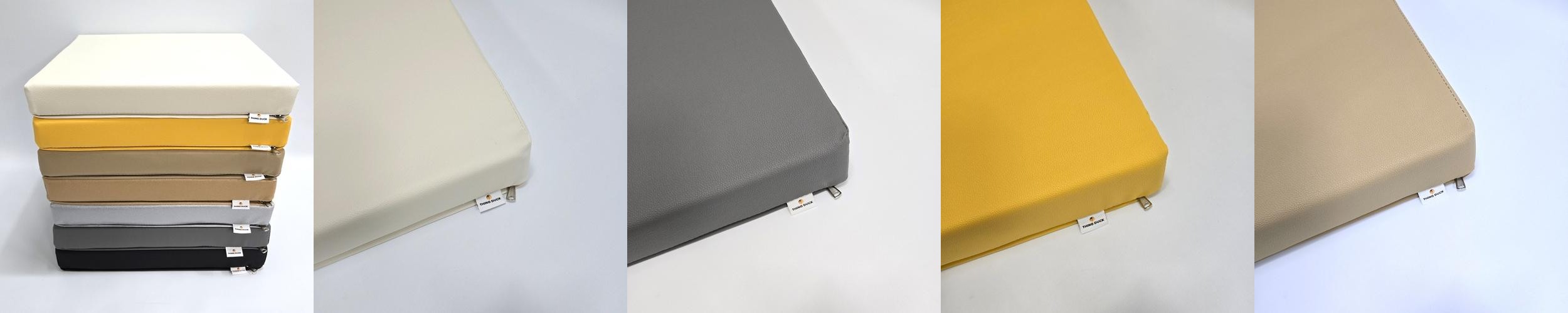 띵덕 레자 인조가죽 두꺼운 사각 키높이 방석 5cm