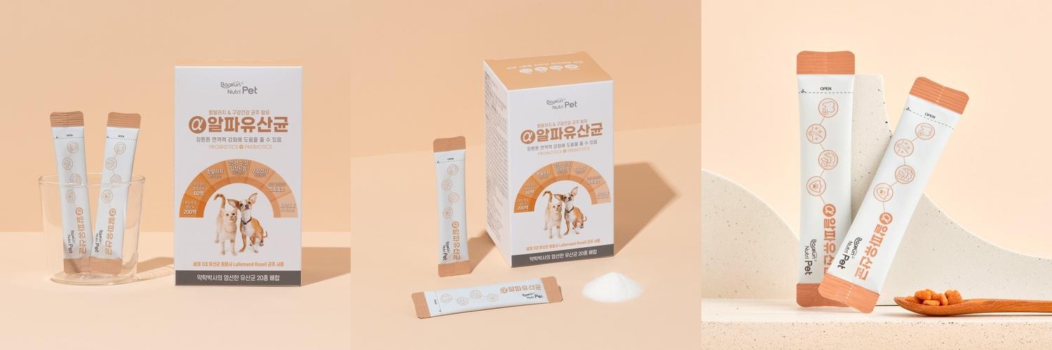 바른뉴트리펫 알파유산균 강아지 고양이 유산균 장 피부 면역력 영양제 30포, 1개