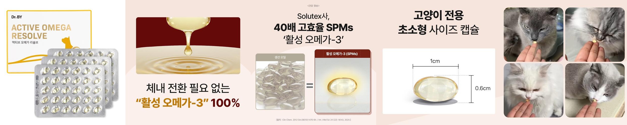 닥터바이 고양이 오메가3 액티브 오메가 리솔브 구강 피부 호흡기 영양제 90캡슐, 1개