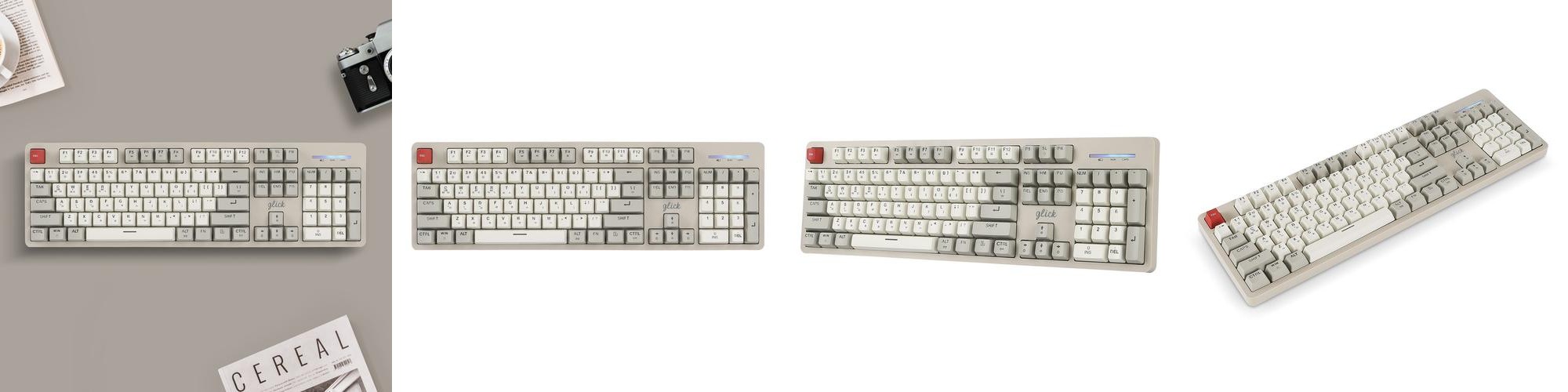 지클릭커 레트로 M 레드 SPR-104K RGB 저소음 무선 블루투스  키보드