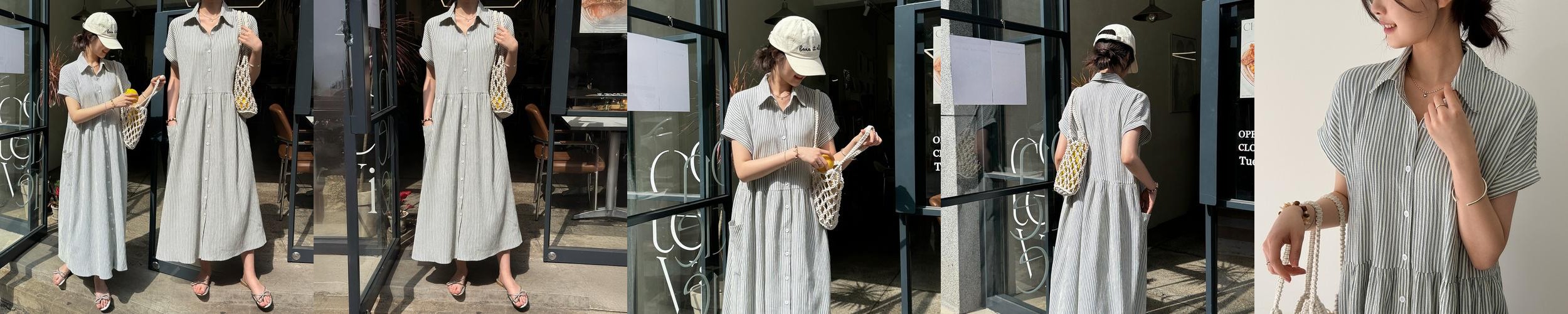 루즈핏 캡소매 스트라이프 지지미 반팔 롱 셔츠 원피스 여름 휴양지 빅사이즈 어반 루즈핏 캡소매 스트라이프 지지미 반팔 롱 셔츠 원피스 여름 휴양지 빅사이즈 어반