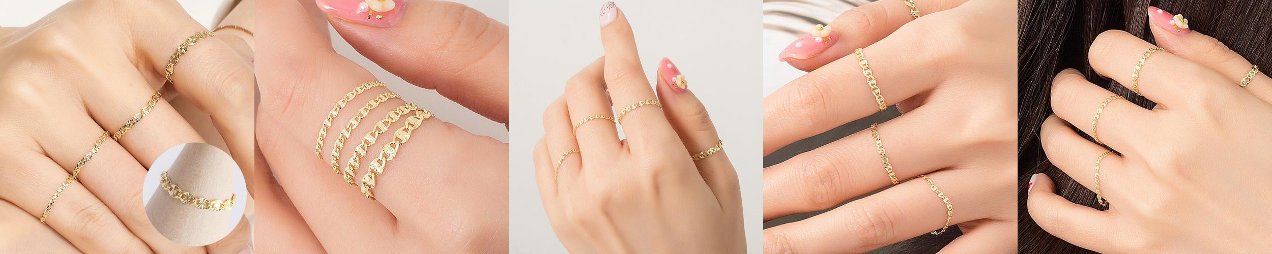 14k 18k 샤이니 체인 금 반지 14k 18k 샤이니 체인 금 반지