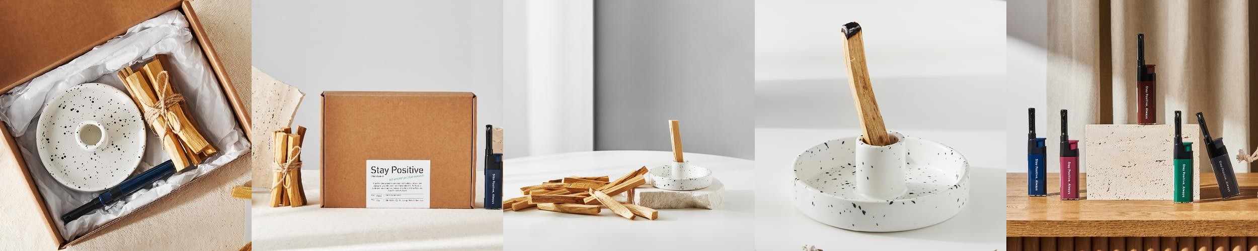 팔로산토 스머지스틱 홀더 리추얼 세트 50g 스테이포지티브 팔로산토 스머지스틱 홀더 리추얼 세트 50g 스테이포지티브