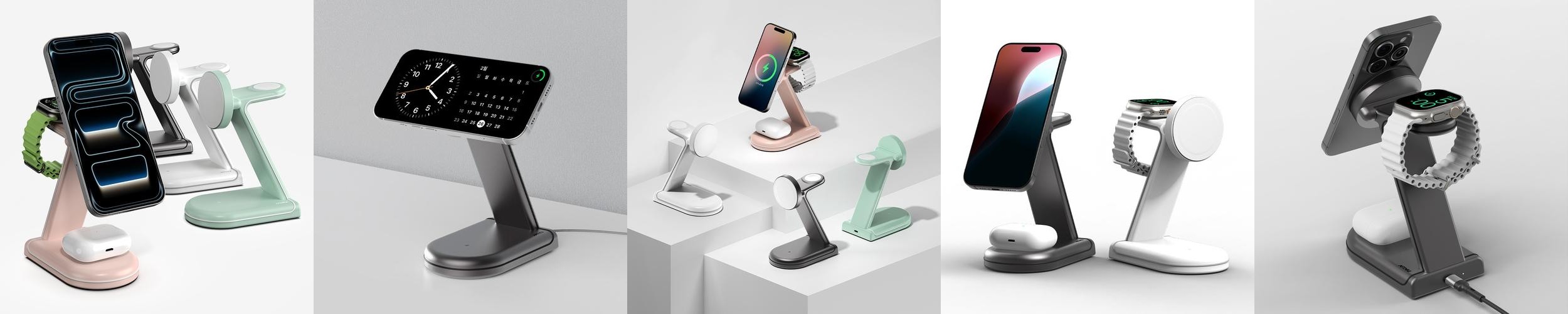 3in1 애플 MFM 맥세이프 고속 무선 충전기 MC610 그레이 3in1 애플 MFM 맥세이프 고속 무선 충전기 MC610 그레이