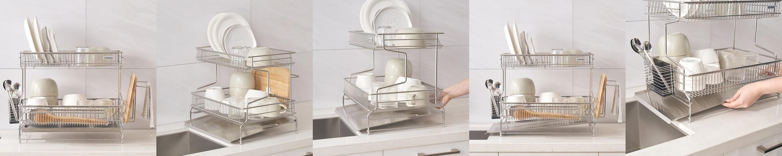 퓨어셀 물빠짐 올스텐 식기 건조대 주방 싱크대 그릇 설거지 2단 쟁반형 퓨어셀 물빠짐 올스텐 식기 건조대 주방 싱크대 그릇 설거지 2단 쟁반형
