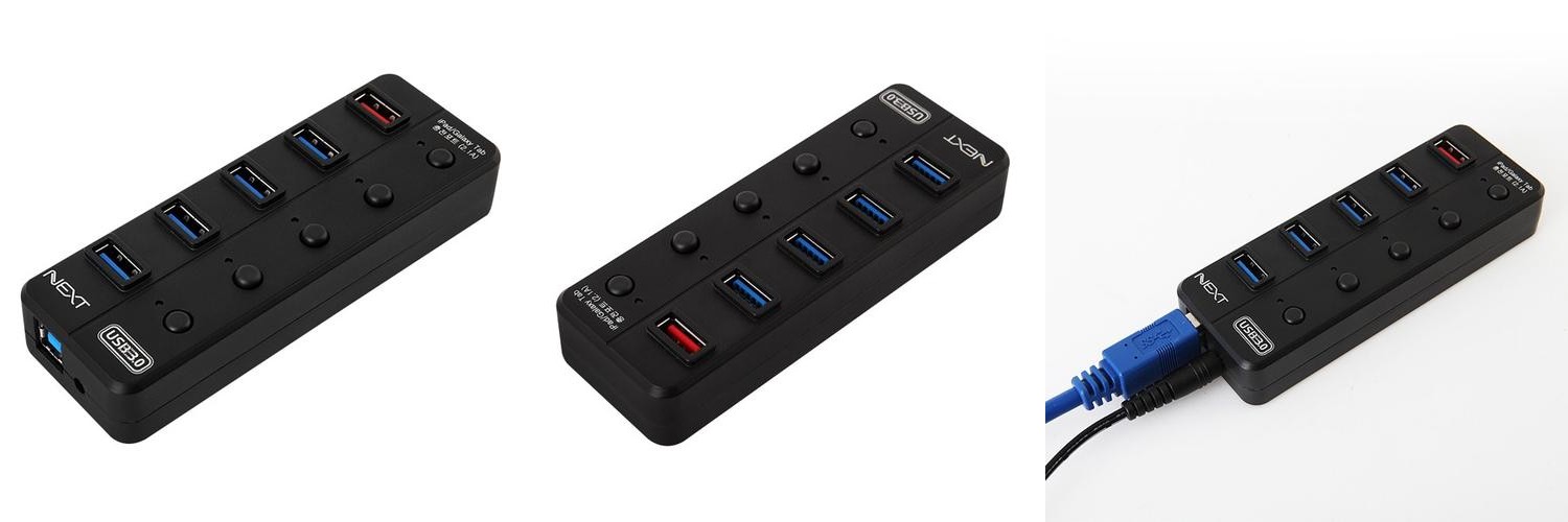 넥스트유 USB 3.0 5Gbps 유전원 허브 4포트 + 충전 전용 1포트 UH305