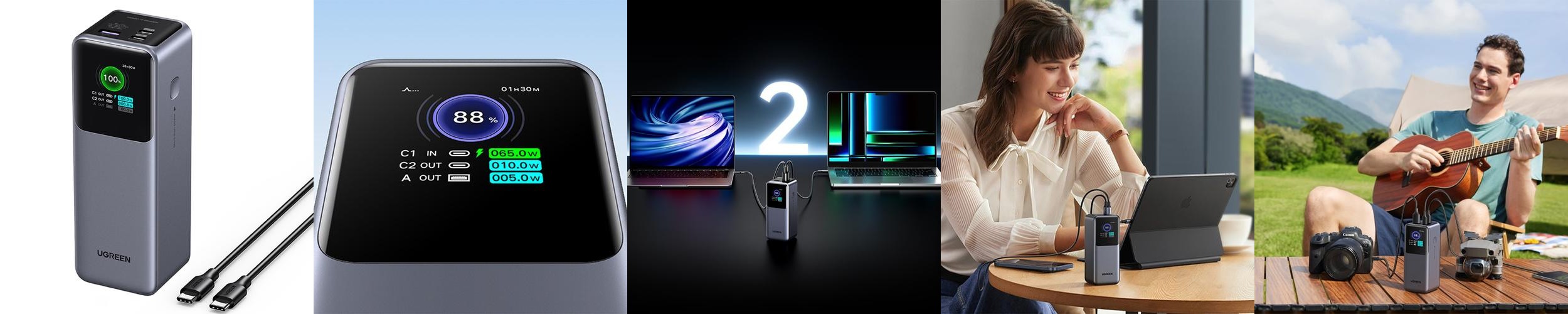 유그린 PD PPS 200W 25000mAh 노트북 고속충전 대용량 보조배터리 PD3.1 140W 지원 PB722