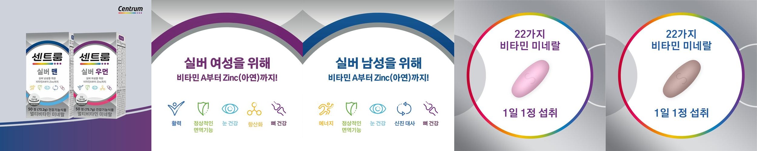 센트룸 실버우먼+실버맨 세트 50정 50일분 센트룸 실버우먼+실버맨 세트 50정 50일분