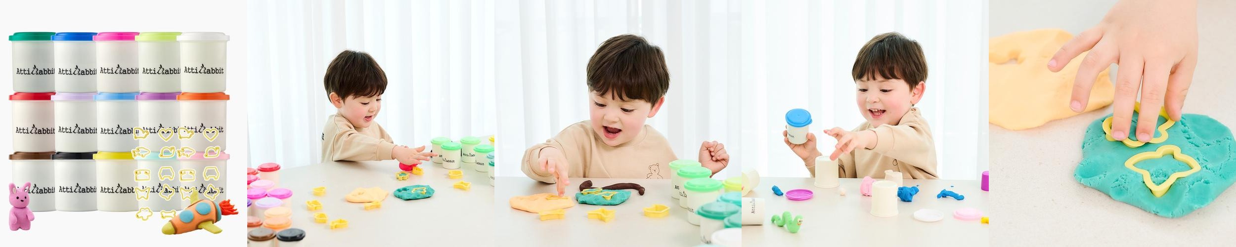 아띠래빗 클레이 도우 아이 찰흙놀이 유아 밀가루소재 점토 22팩 찍기틀 세트 아띠래빗 클레이 도우 아이 찰흙놀이 유아 밀가루소재 점토 22팩 찍기틀 세트