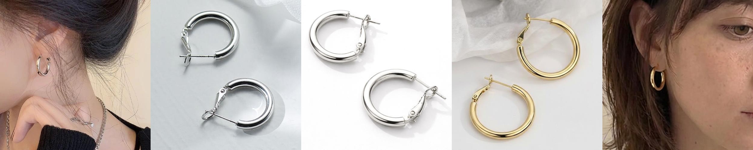 S999 은침 링귀걸이 20mm 26mm 후프귀걸이 실버 골드 아르제아